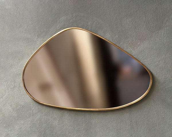 Organic Shape Brass Mirror Asymmetrical Wall Mirror Irregular Large Mirror