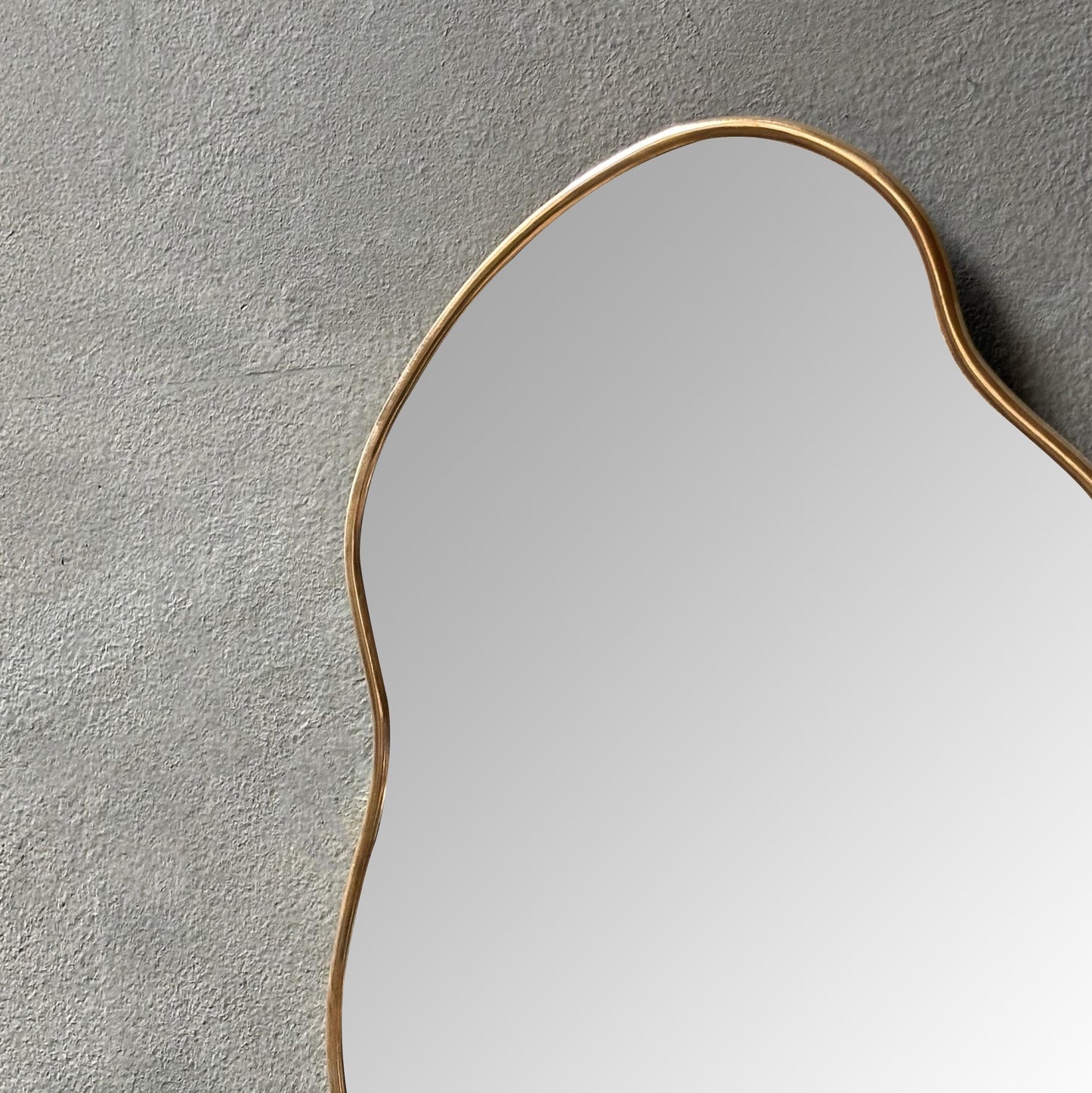 Handcrafted Antique Brass Mirror ,Irregular Brass Mirror Bathroom