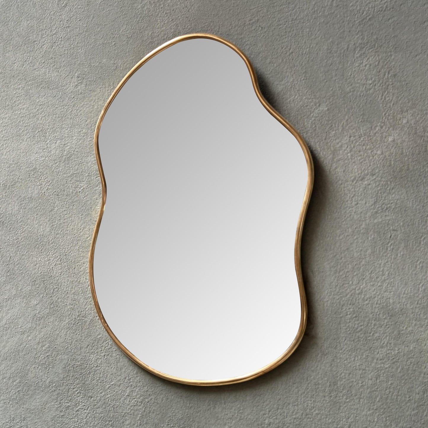 Handcrafted Antique Brass Mirror ,Irregular Brass Mirror Bathroom