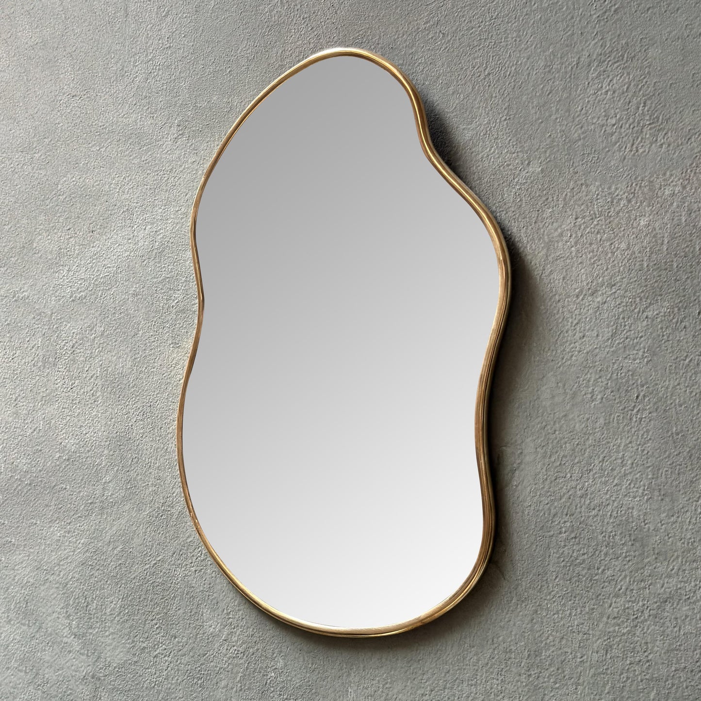 Handcrafted Antique Brass Mirror ,Irregular Brass Mirror Bathroom