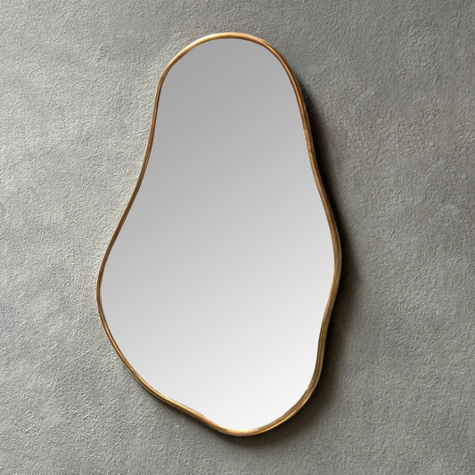 Antique Brass Mirror with sophisticated Shape ,Ornate Frame Bathroom Mirror