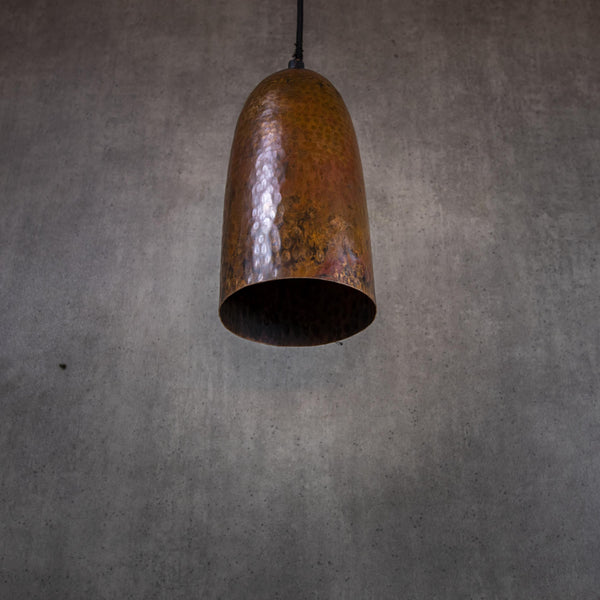 Handcrafted Copper Cylinder Pendant Light , Island Kitchen Hanging Lights